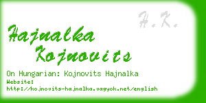 hajnalka kojnovits business card